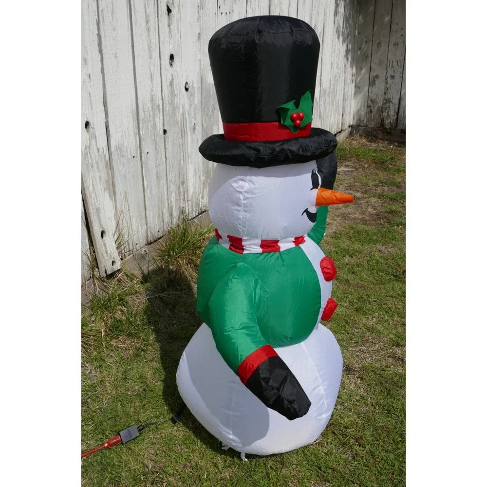 Snowman Inflatable Airblown Gemmy 4 ft Holiday Time Christmas Greeter
